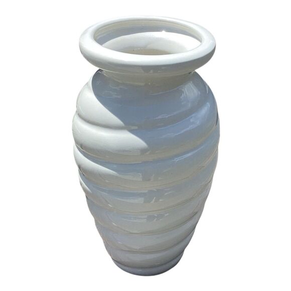 White Haeger Floral Beehive Swirl Vintage Pottery Vase 8in - Picture 3 of 7